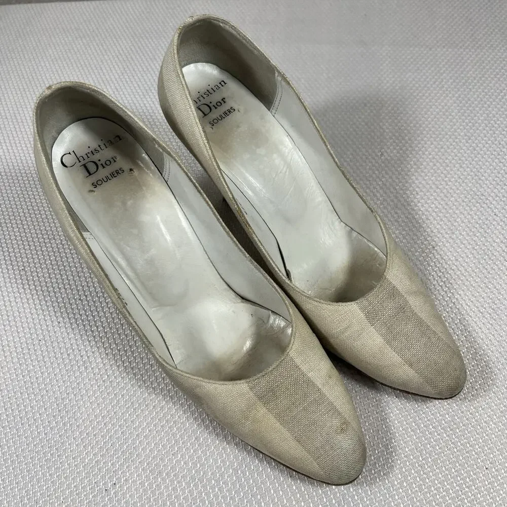 True Vtg‎ Authentic Christian Dior Souliers Classic Pumps Europe Sz 37 /6.5AA